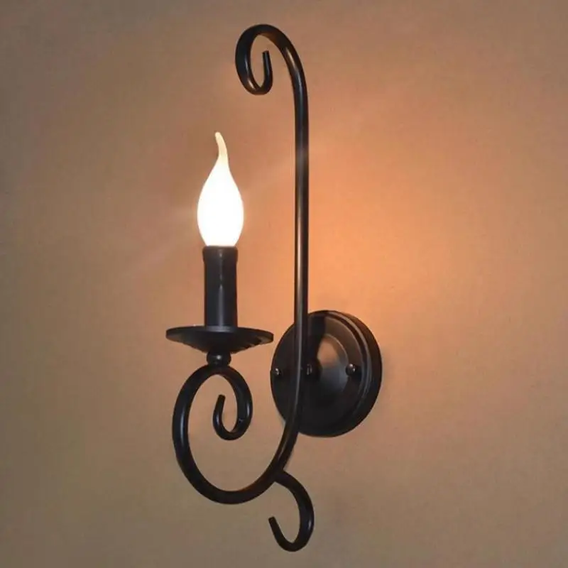 Antique metal Long LED wall light for Hotel Project living room deco iron indoor wall lamp fixture Home stair mirror LED light