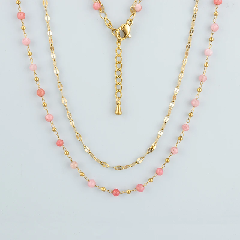 assoonas, 1 Stück/Lot, MH59, Halskette für Damen, Anhänger, handgefertigt, 18k vergoldet, Edelstahl, Naturstein, Modeschmuck – Detail 2