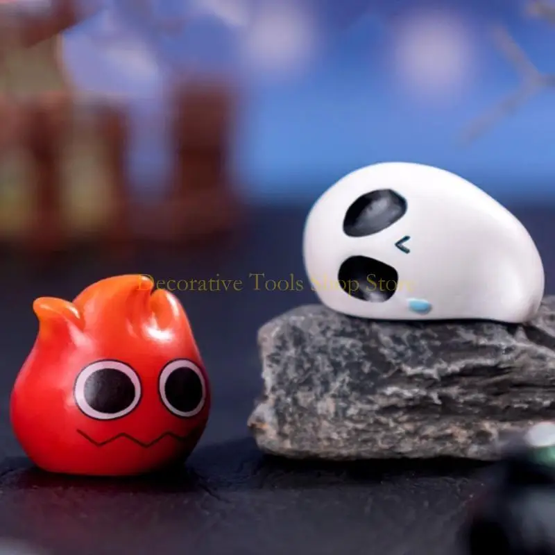 QX2E Cartoon Halloween Miniature Pumpkin Ghostly Bat Elf Figurines Ornament Resins Statues for Desk and Shelf Display Decors - Detail 1