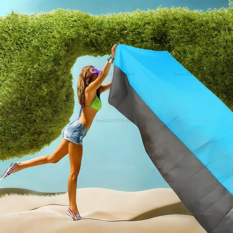 بطانية شاطئ مقاومة للماء مقاس 200 × 210 سم خفيفة الوزن ومحمولة للنزهات والتخييم للسفر والمشي لمسافات طويلة والأنشطة الرياضية الخارجية