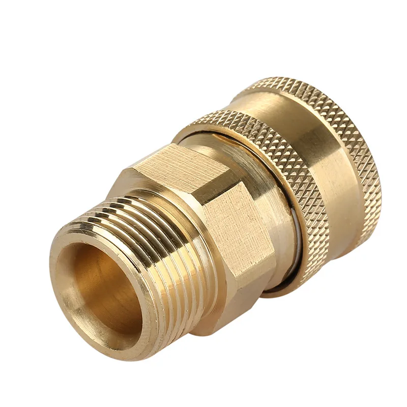 

High Pressure Water Gun Conversion Copper Connector 3/8 Quick Interface M22-14 Threaded Connector Cleaning Machine Accessories