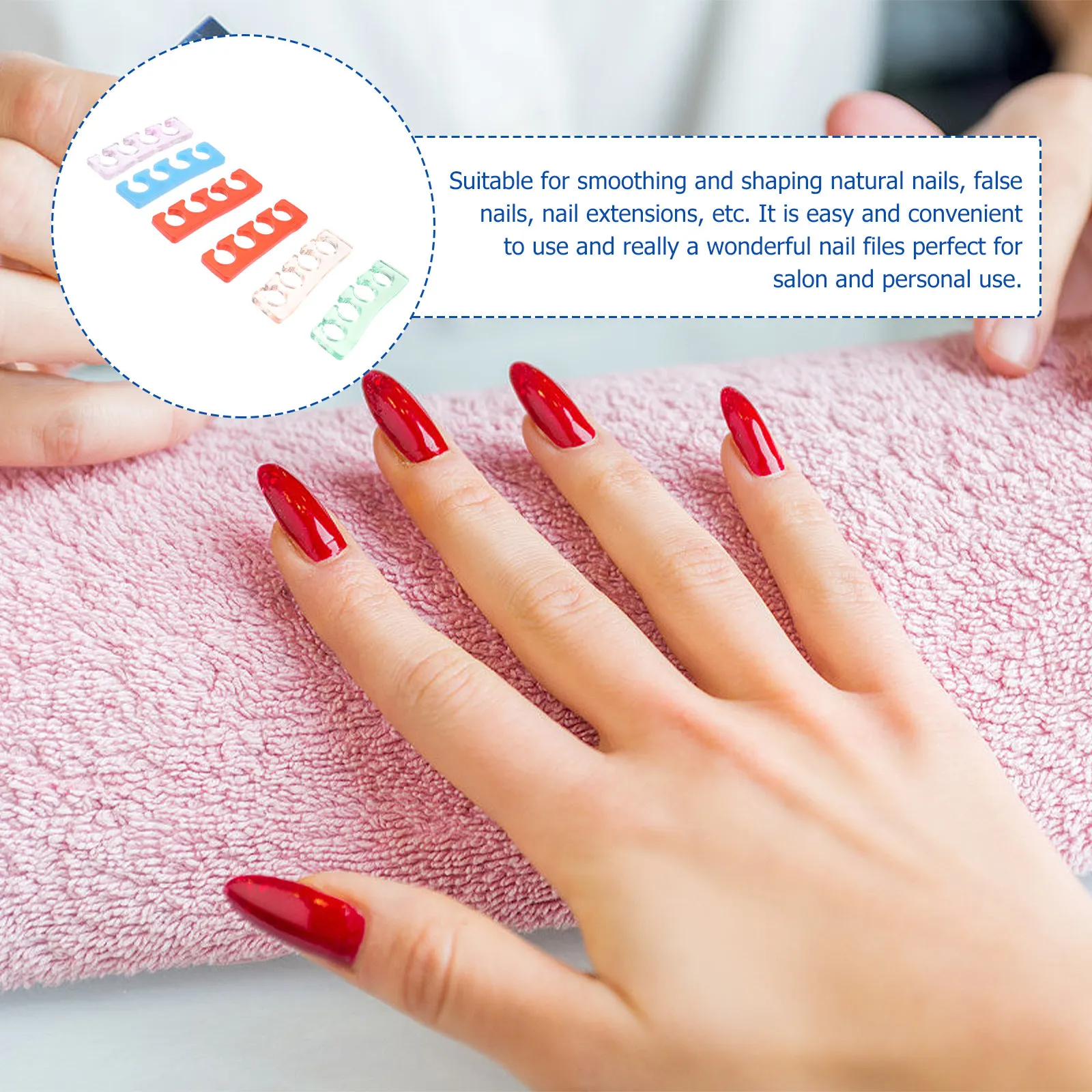 

Набор из 6 силиконовых разделителей для ногтей, двусторонний инструмент для выравнивания и расстановки пальцев, для маникюра, педикюра, наращивания и формирования ногтей