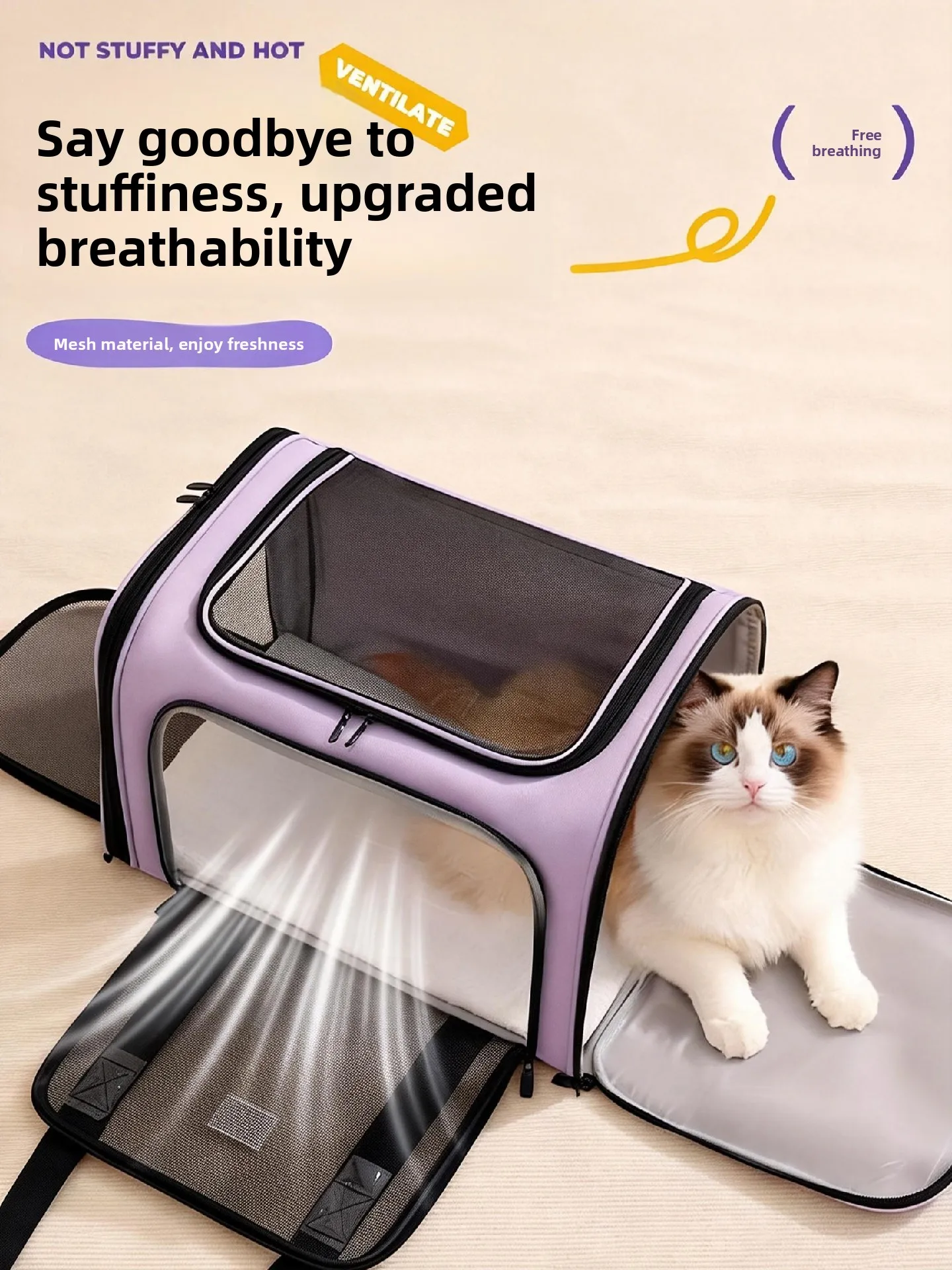 

Portable Backpack Lightweight Crossbody Pet Bag Breathable Handheld Airline Cargo Box for Outdoor Travel Dog Bag Car Carrier