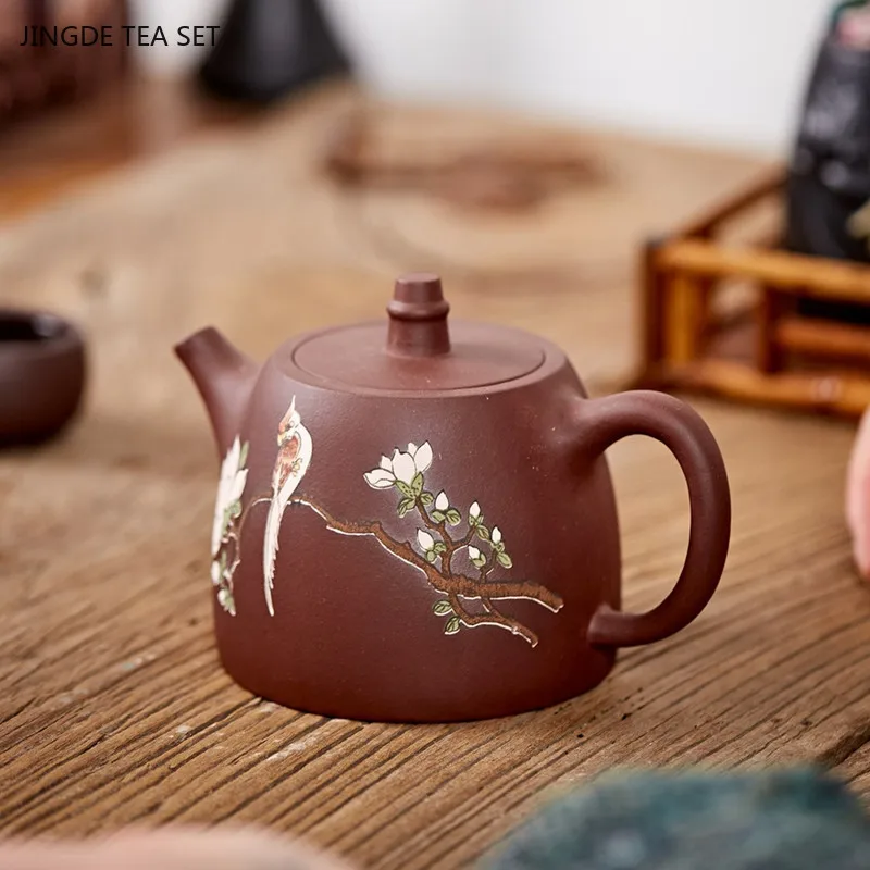 400ml Chinese Yixing Purple Clay Teapot Handmade Ball Hole Filter Beauty Kettle Home Tea Infuser Customized Zisha Teaware Gifts