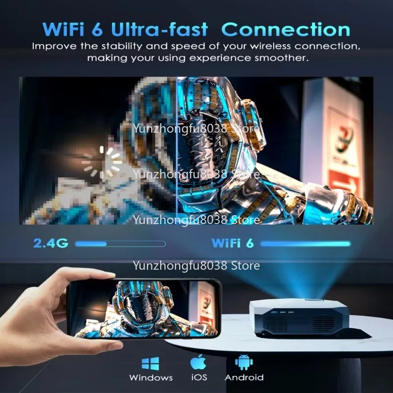 جهاز عرض أفلام 5G WiFi 1080P مع تقنية LCD 22000LM وعمر مصباح 120000 #2