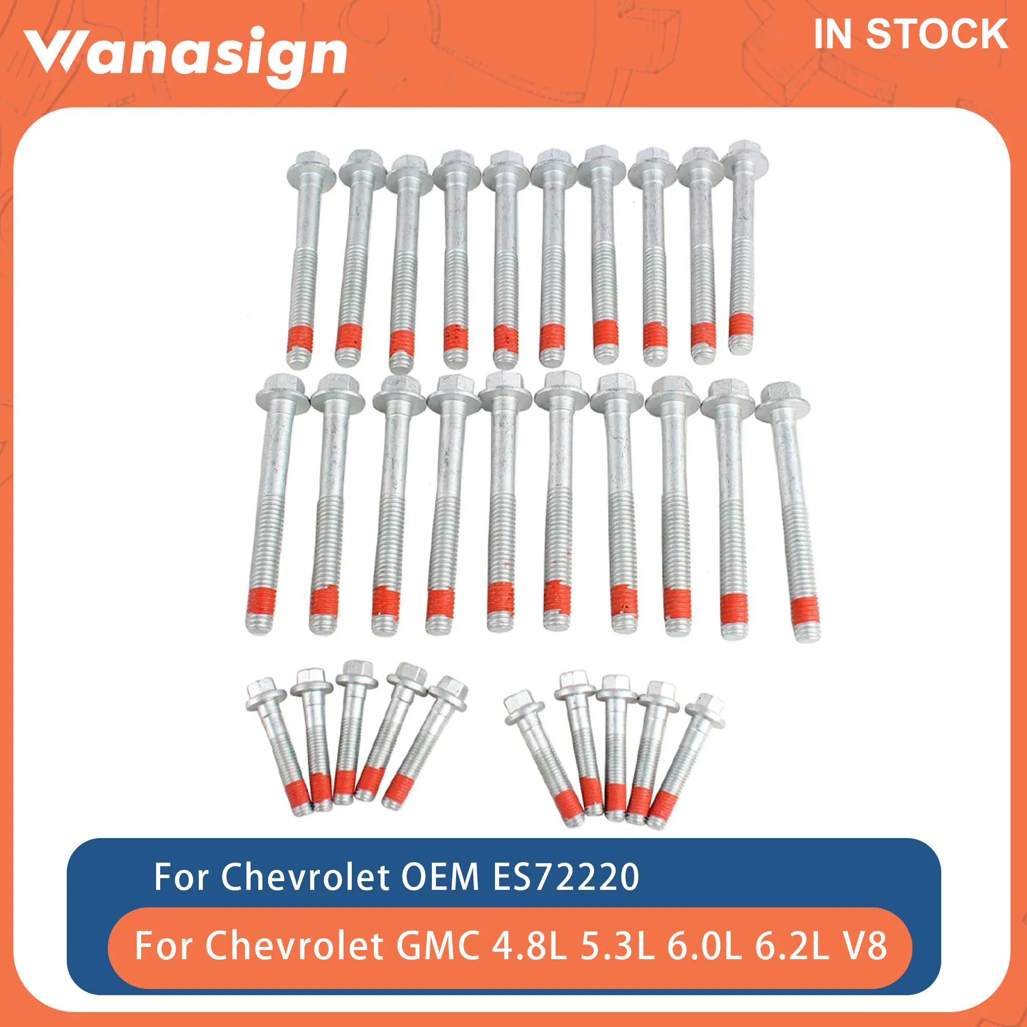 

Engine Cylinder Head Bolt kit Fit 4.8 5.3 6.0 6.2L For Chevrolet Buick Cadillac Hummer GMC GM LS LT LMG 4.8L 5.3L 6.0L 6.2L GAS