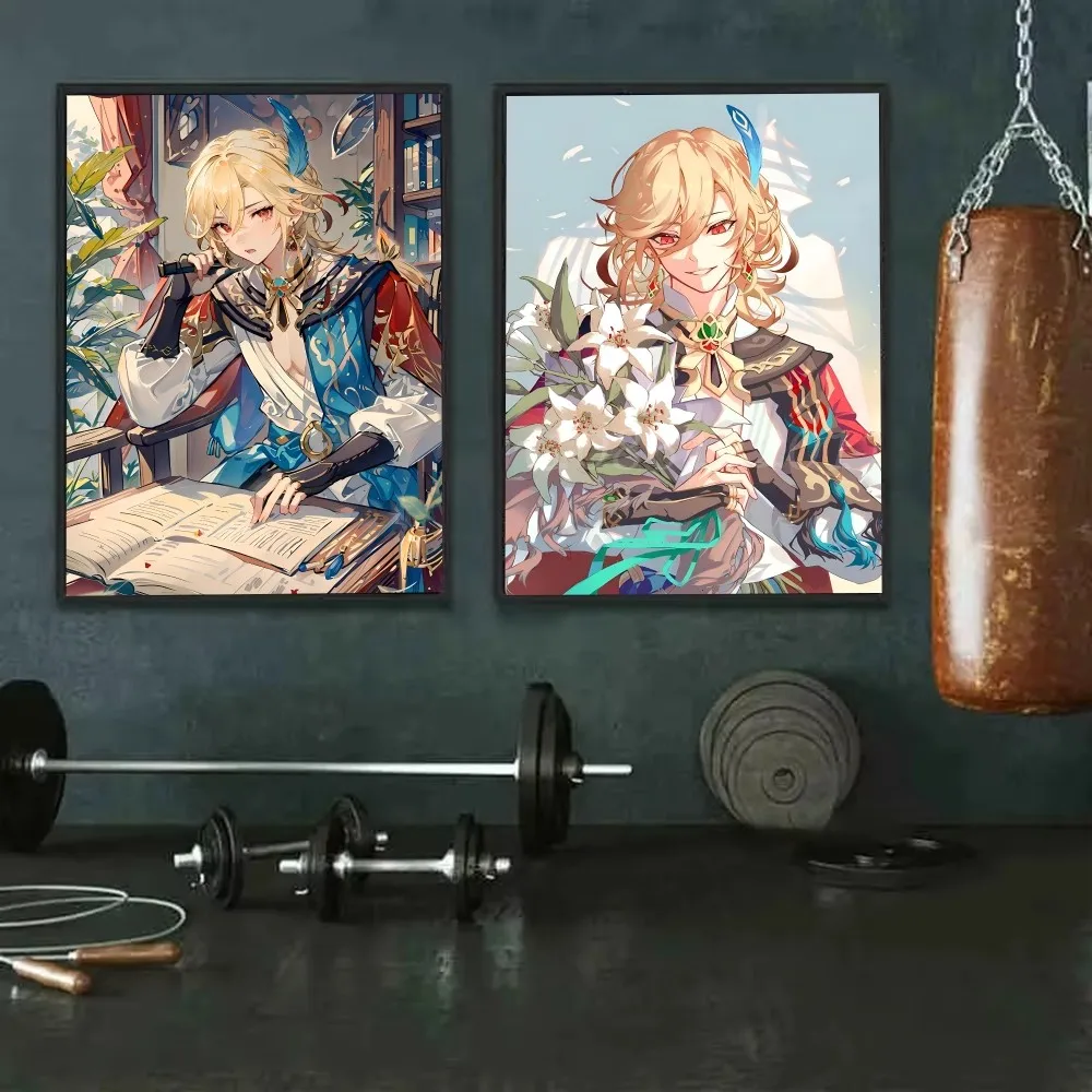 1 قطعة لعبة Genshin تأثير Kaveh الهيثم المشارك ذاتية اللصق الفن ورق مقاوم للماء ملصق مقهى بار غرفة جدار ديكور