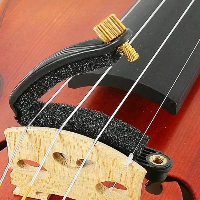 Violin Mute for Violin Practice Silencer Mute Reduces Volume with Protective Padded Sponge Adjustable Screws Violin Accessories