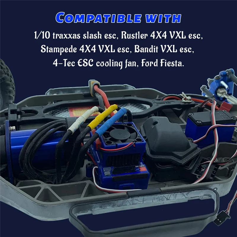 AINY 2 قطعة VXL-3S Velineon ESC VXL-3 VXL 3S مروحة تبريد بالوعة الحرارة لأجزاء Traxxas Bandit Rustler Stampede Slash 2WD / 4X4 VXL