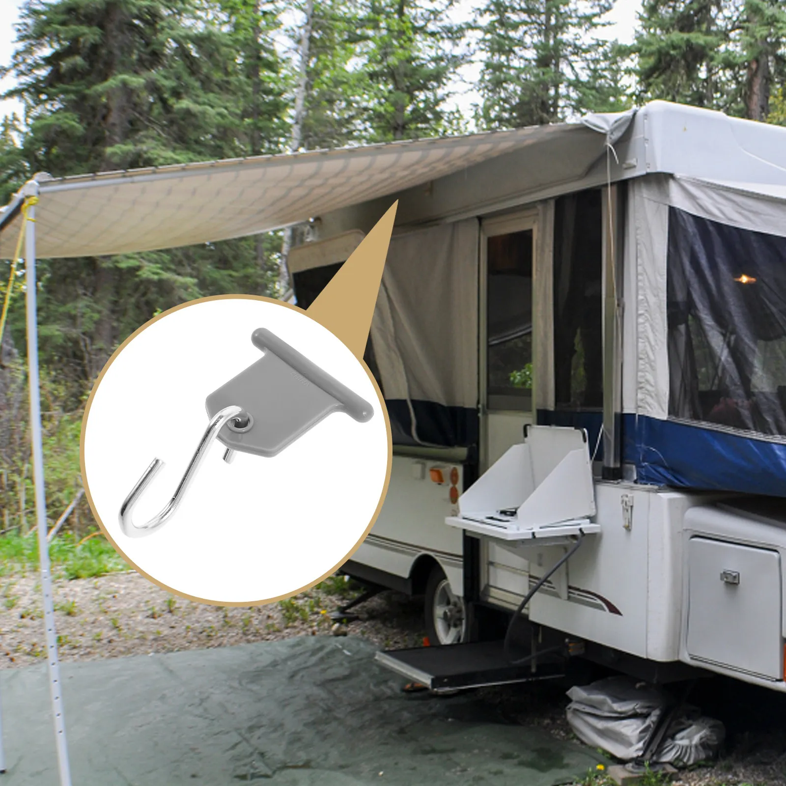 

8 Pcs Awning Hooks for Rv Canopy Light Camping Accessory Hanger Camper Truck Fixed Lights