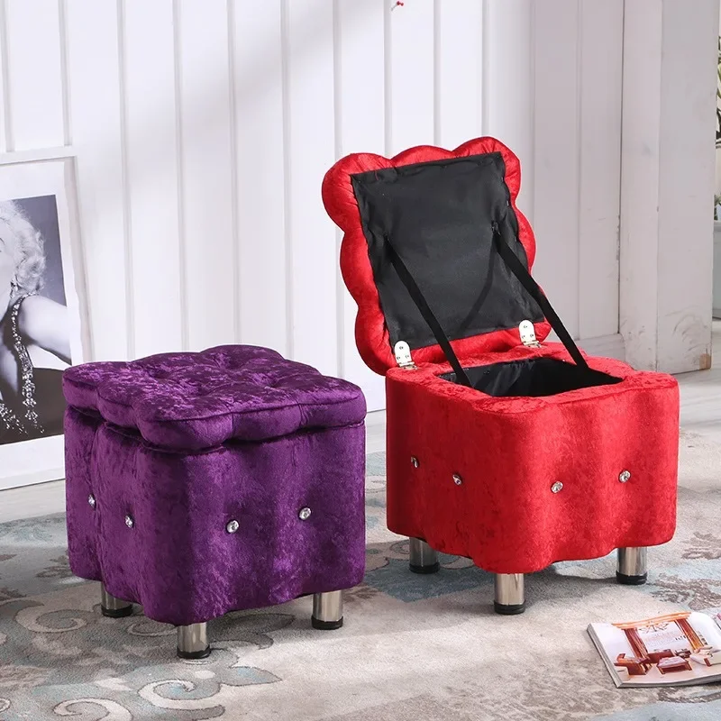 Processing Customized Storage Large Capacity Light Luxury Shoe Change Stool Multifunctional Household Seated Shoe Change Stool B