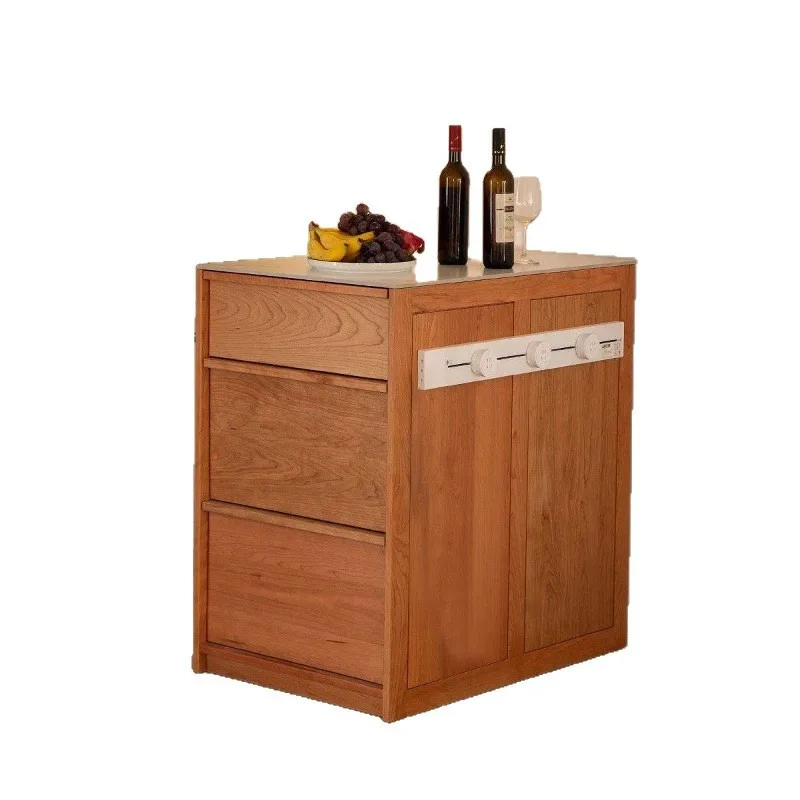 Kirschholz Massivholz Laminat Bartisch Esstisch Sideboard Aufbewahrungsschrank für Muse Inseltheke Klappbar Ausziehbar