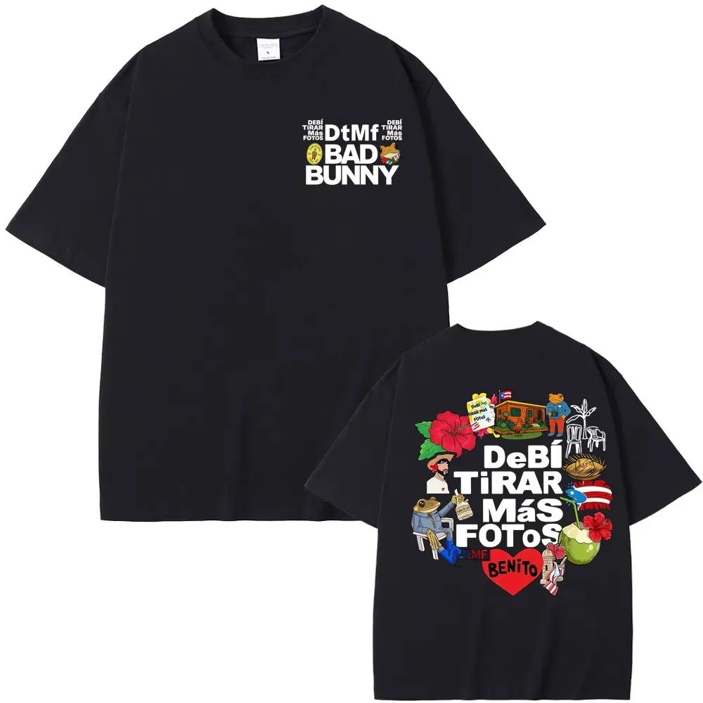DTMF Bad Bunny Debi Tirar Mas Fotos 2026 Tour Grafik-T-Shirt für Herren und Damen Vintage Klassisches T-Shirt Sommer Hochwertige Bequeme T-Shirts