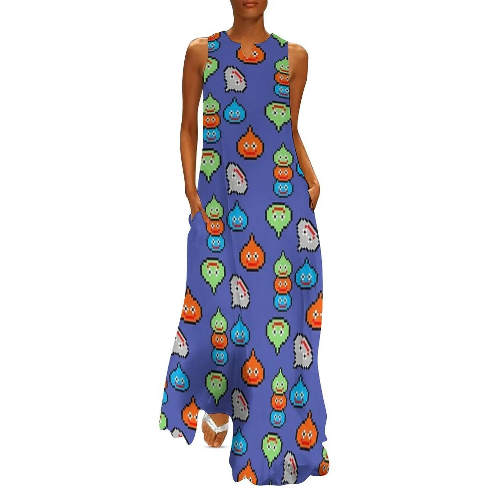 

PixelArt Slime Sticker Pack Long Dress dress korean style Female dress summer korean women bandage