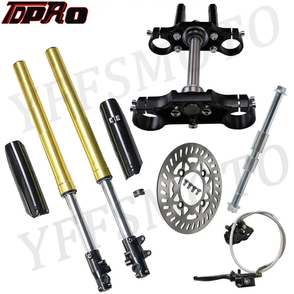 Upside Down Front Fork Shocks Suspension Triple Tree Caliper Rotor Pit Bikes SSR