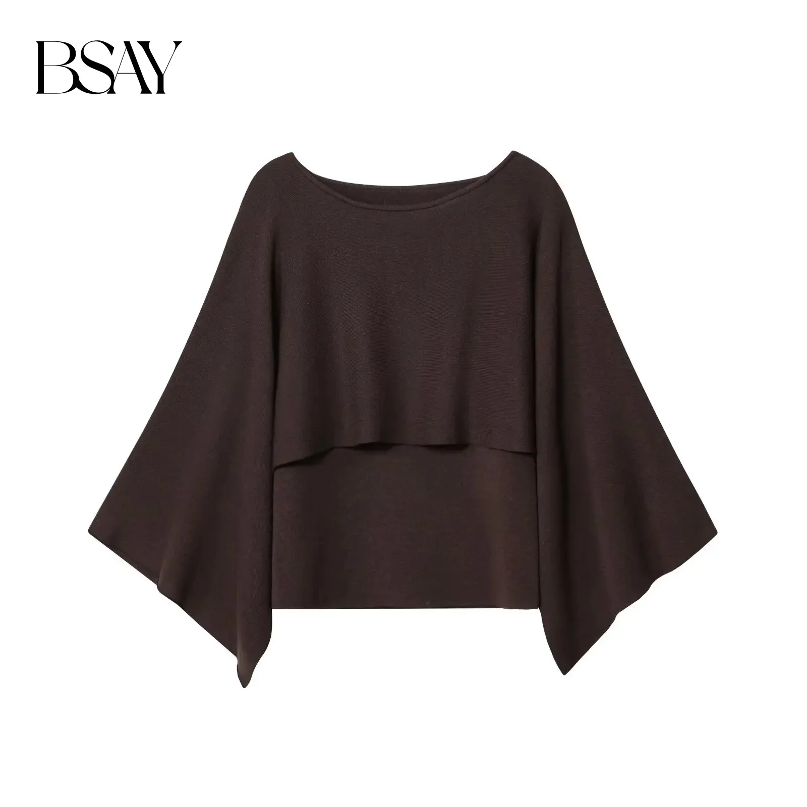 

BSAY Autumn New 2025 Women's French Casual Versatile One Piece Collar Simple Loose Stacked Solid Color Fashion Top