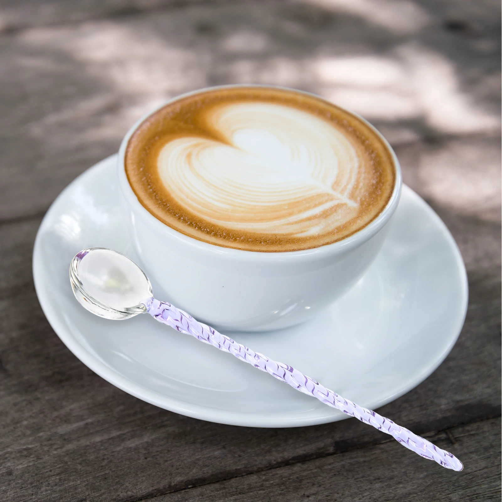 

Bright Glass Spoons Long Handle Polished Smooth Heat Resistant Kitchen Coffee Dessert Stirring Party Gift