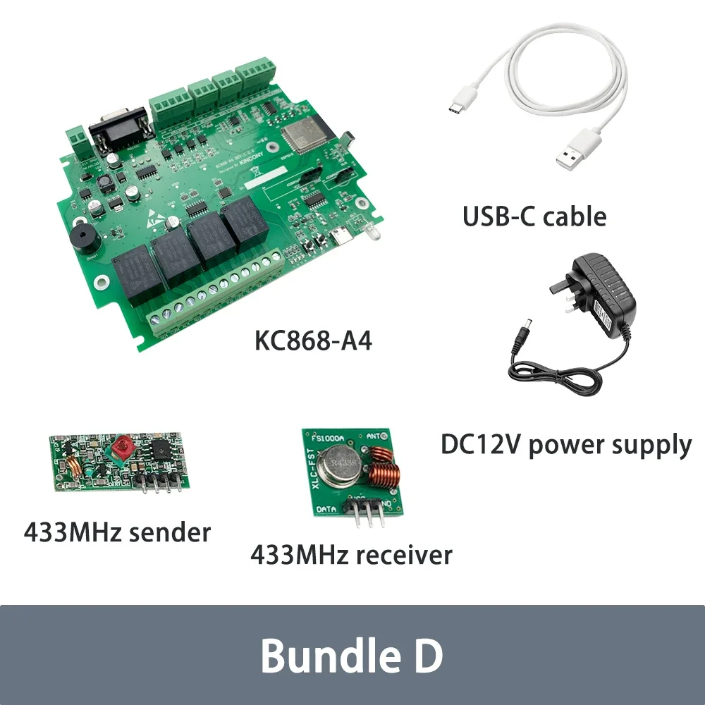 Kincony KC868-A4 Bundle D esp32 relay web server RS232 USB Relay Module tuya wifi smart automatic garage door opener