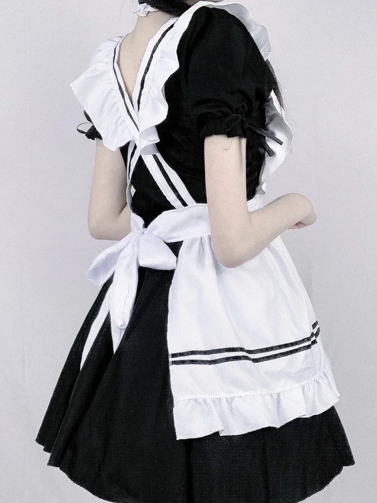 CP5XL Maid Lolita Chemise Cosplay Role Playing Costumes For Party Club Stage Apparel Bow Ties Ball Gowns Waitress Uniform Plus