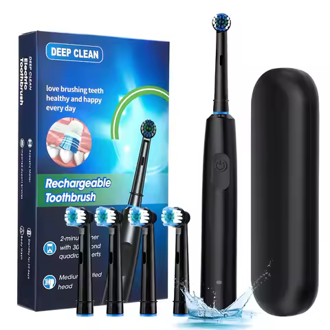 Intelligent Rotating Electric Toothbrush, Rechargeable Rotary Toothbrush Compatible with Oral B Replacement Electric Brush Heads