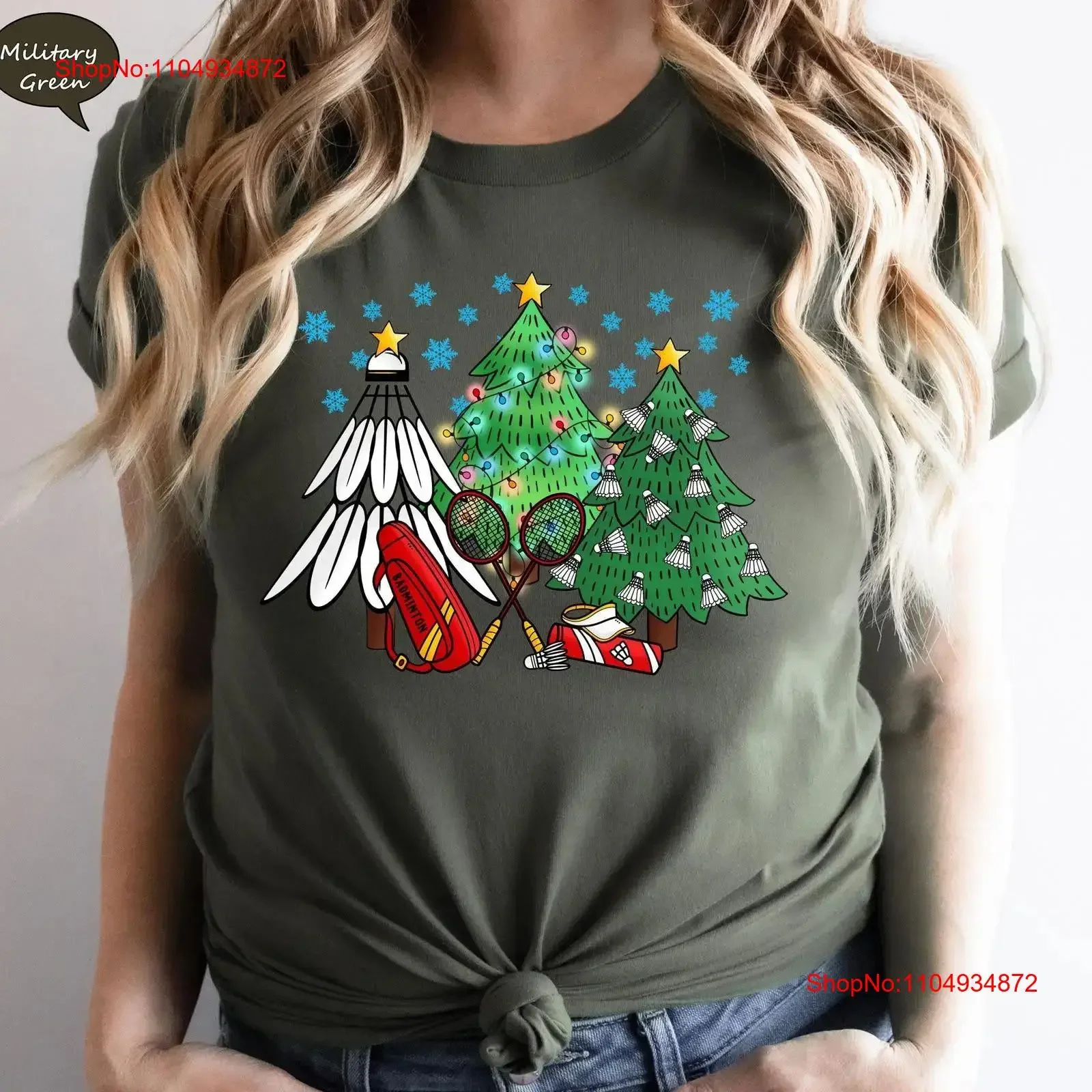 Navidad bádminton camiseta árboles amante deportes Navidad vintage lavado versátil estirado diseñador de moda ropa homme gráfico