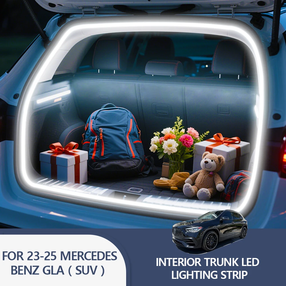 

FOR 23-25 MERCEDES-BENZ GLA SUV Rear Trunk LED Light Bar Strips Trunk Interior Decorative Lamp Strip Luggage Atmosphere Light