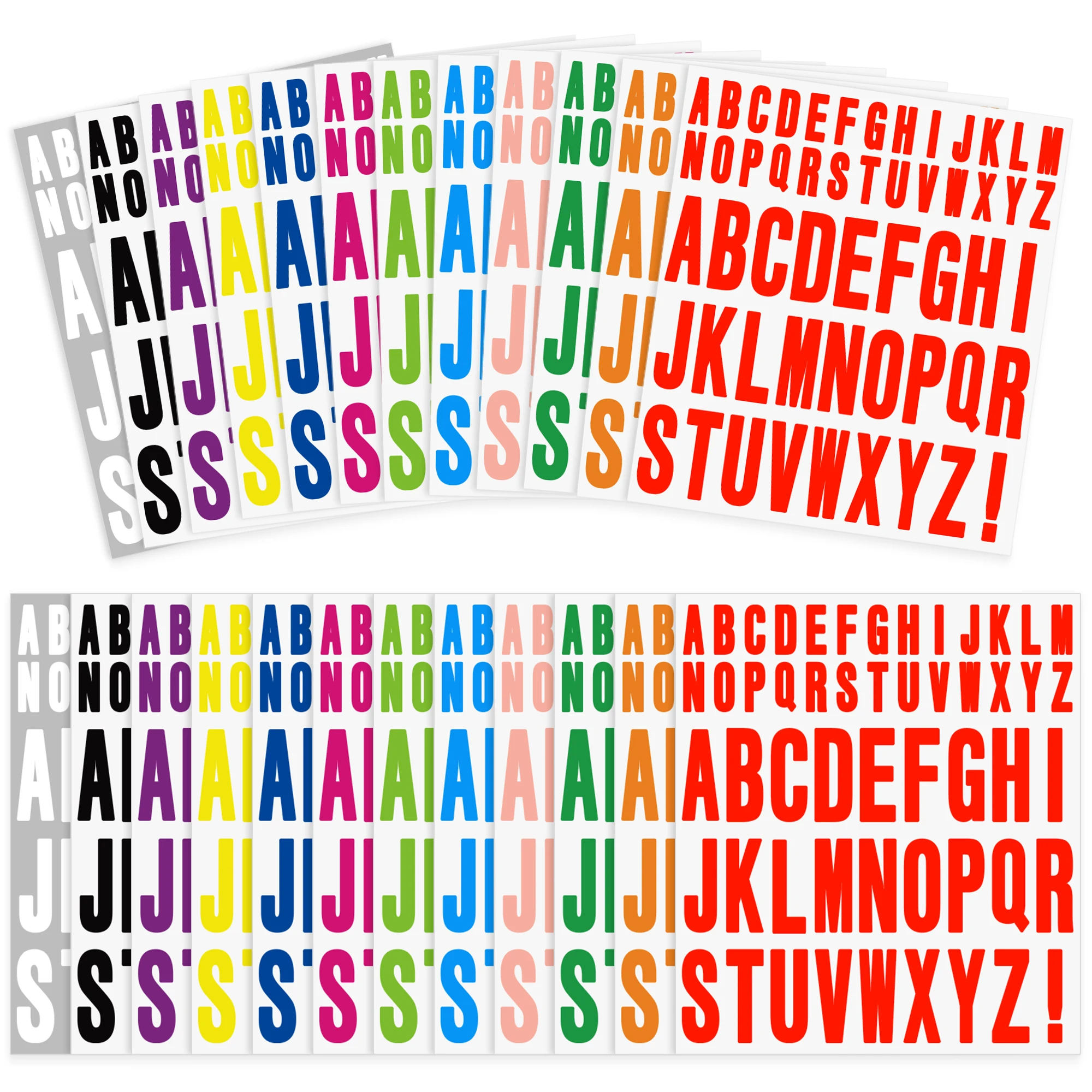 

24 Sheets Letter Stickers Alphabet Sticker 1inch 2inch Self Adhesive Vinyl Letter Stickers Aesthetic Waterproof Decals​