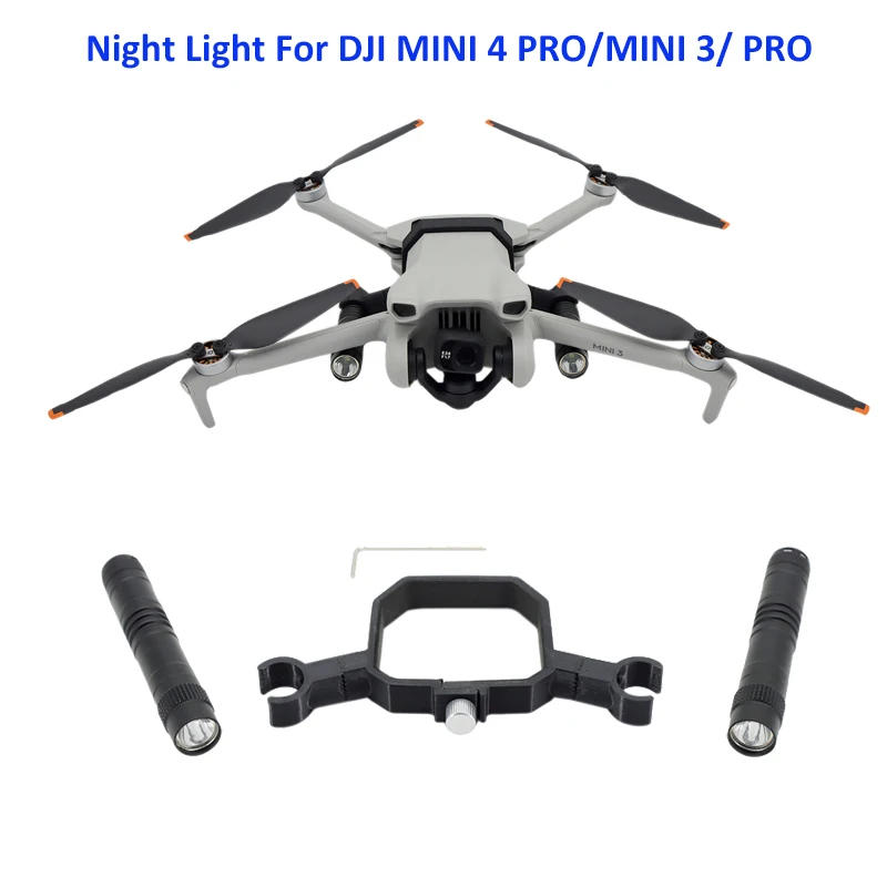 For DJI Mini 3 4 Pro Night Flight Light LED Signal Flash Searchlight Lighting Lamp Safety Bracket Mini 3 4 Pro Drone Accessorie