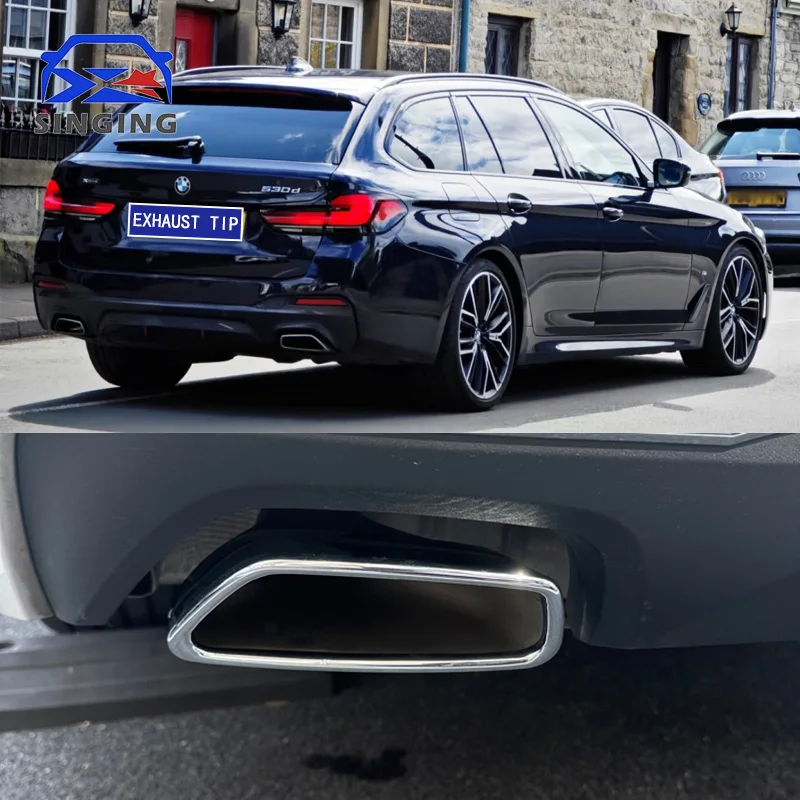 

car exhaust pipe cover decoration muffler Exhaust Tip tail throat auto spare parts For BMW G30 G38 530d 530i 528 525 2018-2023