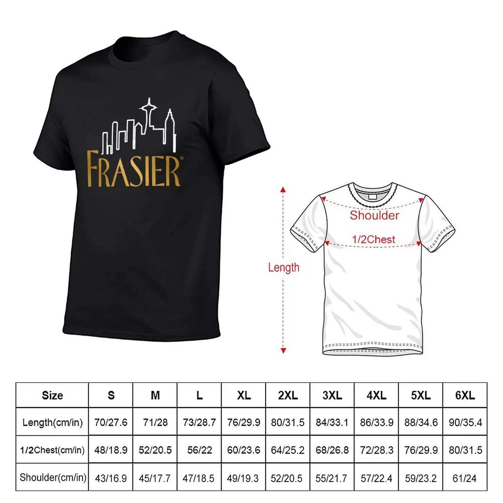 Frasier t-shirt sport fans vintage plain white t-shirt uomo