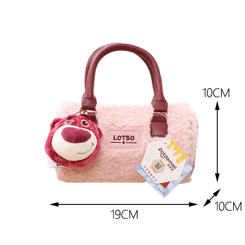 Disney Chip \'n\' Dale Leather Handheld Shoulder Bag Lotso Plush Doll Pendant Mini Pillow Bag Boston Carrying Crossbody