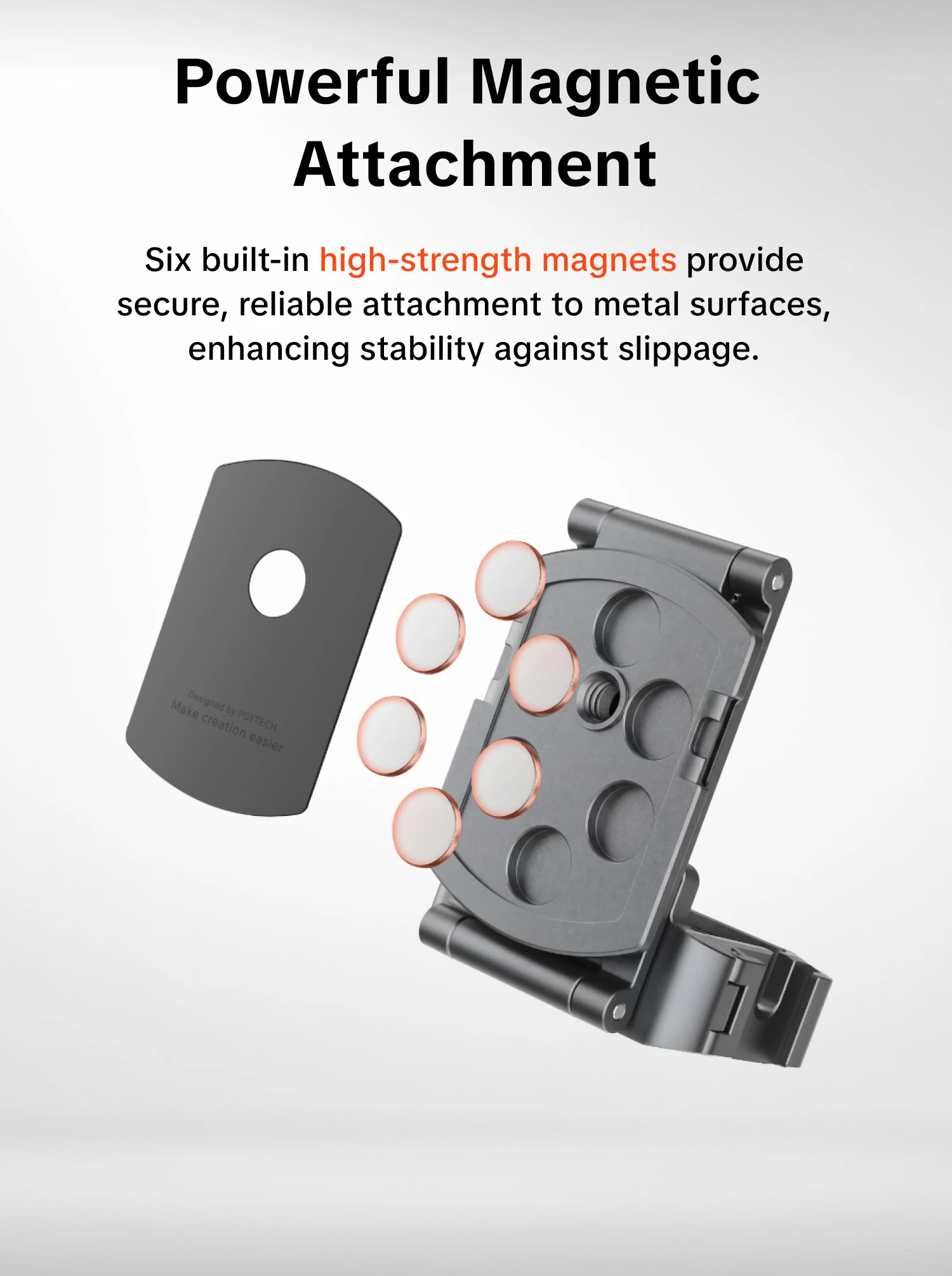 PGYTECH Magnetischer Erweiterungsadapter-Rahmen für DJI Osmo Pocket 3, Doppelt Faltbarer Ständer mit Arca-Swiss & Cold Shoe Halterung – Detail 3