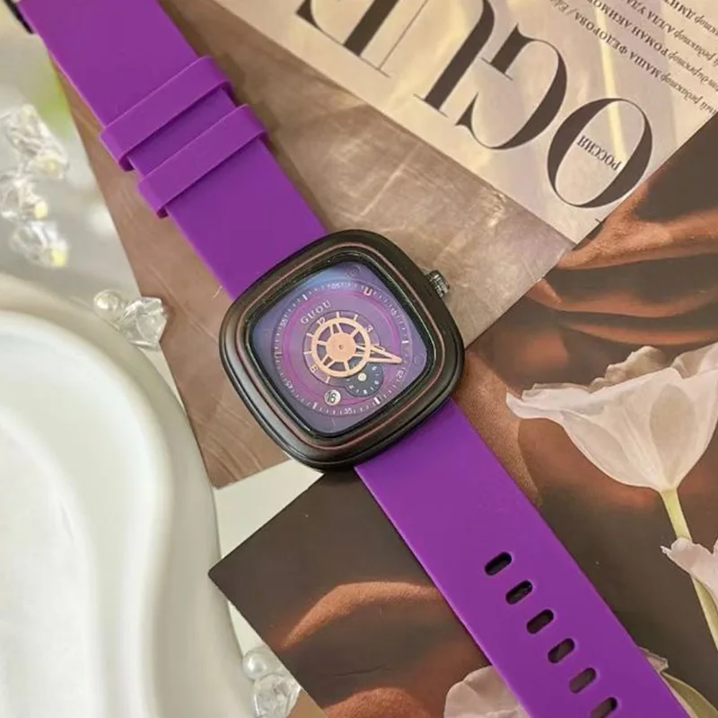 Nova moda grande mostrador luz luxo temperamento relógio feminino casual pulseira de silicone relógio feminino presente para mulher