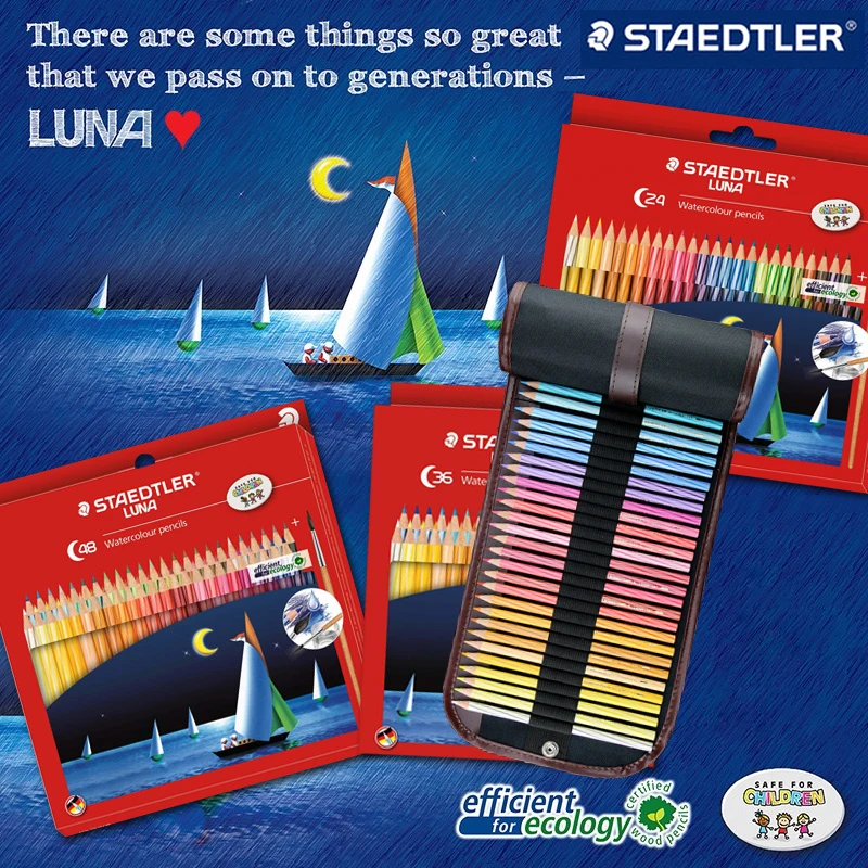 STAEDTLER LUNA Watercolour Pencils 12/24/36/48 Color Professional oil Painting Hand Drawn Graffiti Color Pencil