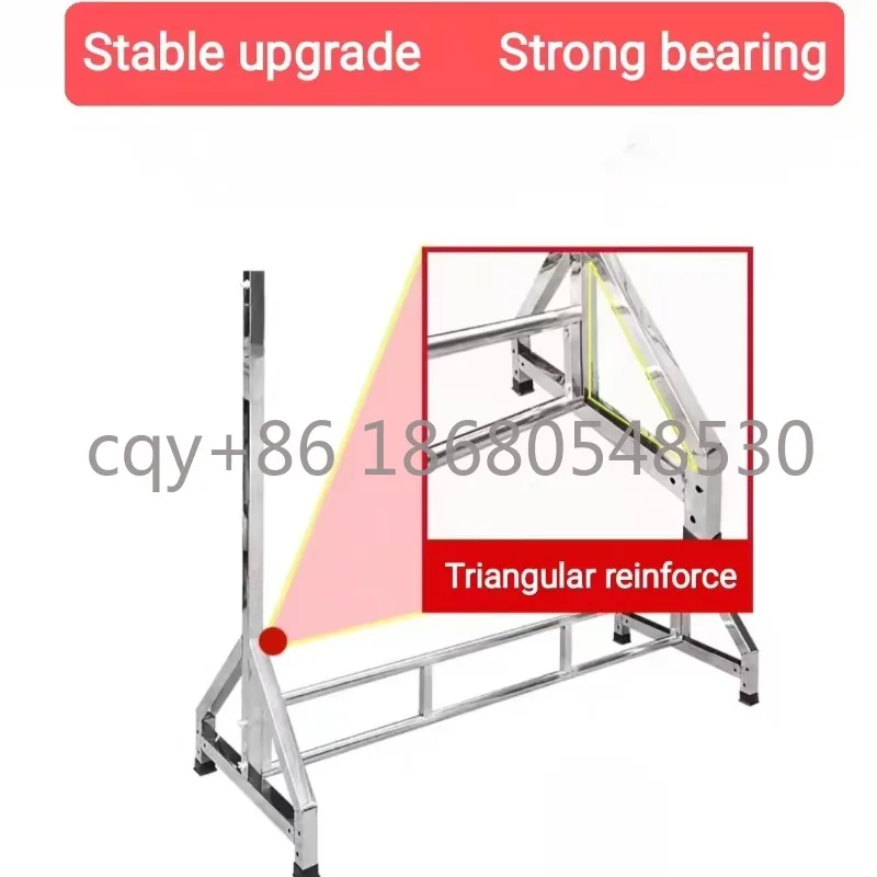 MK2 Stainless Steel Accessories Display Rack Meat Hanging Rack Frame Trolley Cart Metal Dry Goods Display Rack