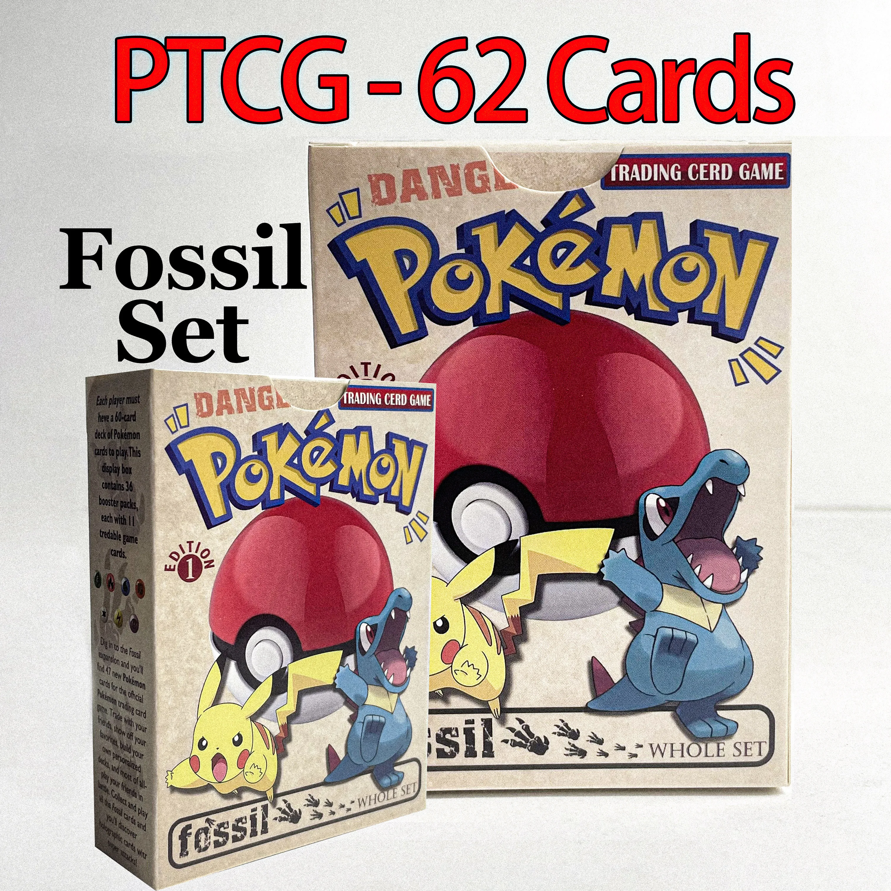 

Pokémon Proxy Card Whole Set Classic Fossil 62 Cards Dragonite Recycle Gengar Haunter Hitmonlee TCG Game Collection Cards