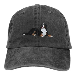 Bernese Mountain Dog Print Pattern Hat Adjustable Cowboy Cotton Baseball Cap