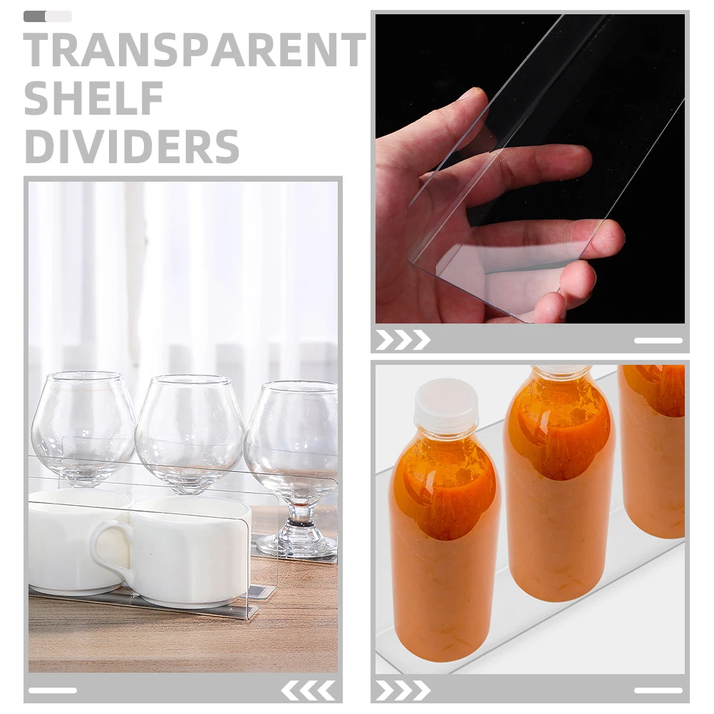 

20pcs Shelf Clear Closet Transparent Plastic Organizer For Shelves Bookshelf Dividers Cabinet Divider Retail Shelving Rack