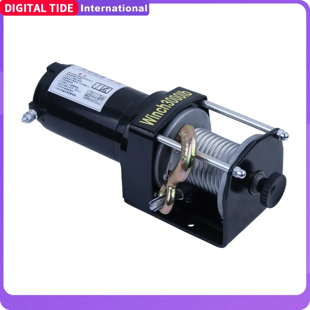 

12V 24V Electric Winch 3000lbs For Vehicle Self-Rescue Crane Wireless Remote Control