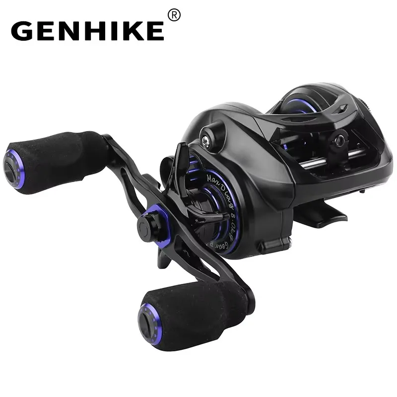 

Genhike 2026 GMS Carbon Bait Finesse System Light Lure 6.3:1 High Ratio Magnetic Braking Baitcasting Fishing Reel
