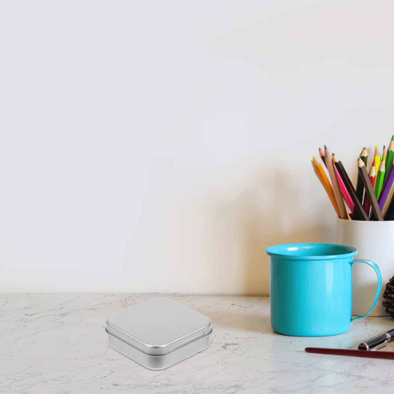 

2Pcs Metal Containers Small Square Tin Boxes Portable Jewelry Storage Tin Candy Organizer Metal Container Box Container