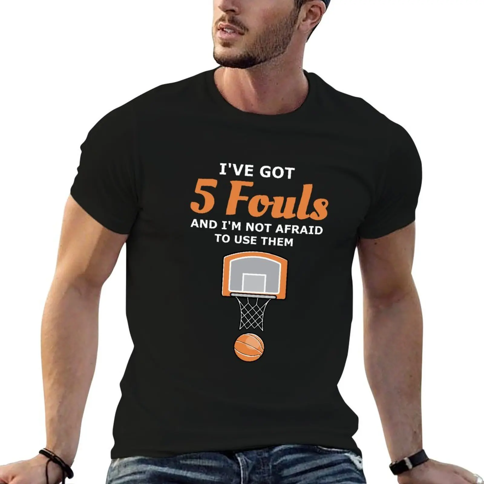 

man shirt 5 t Player graphic T-Shirt Basketball quality Fouls cotton t Funny man high Saying shirt