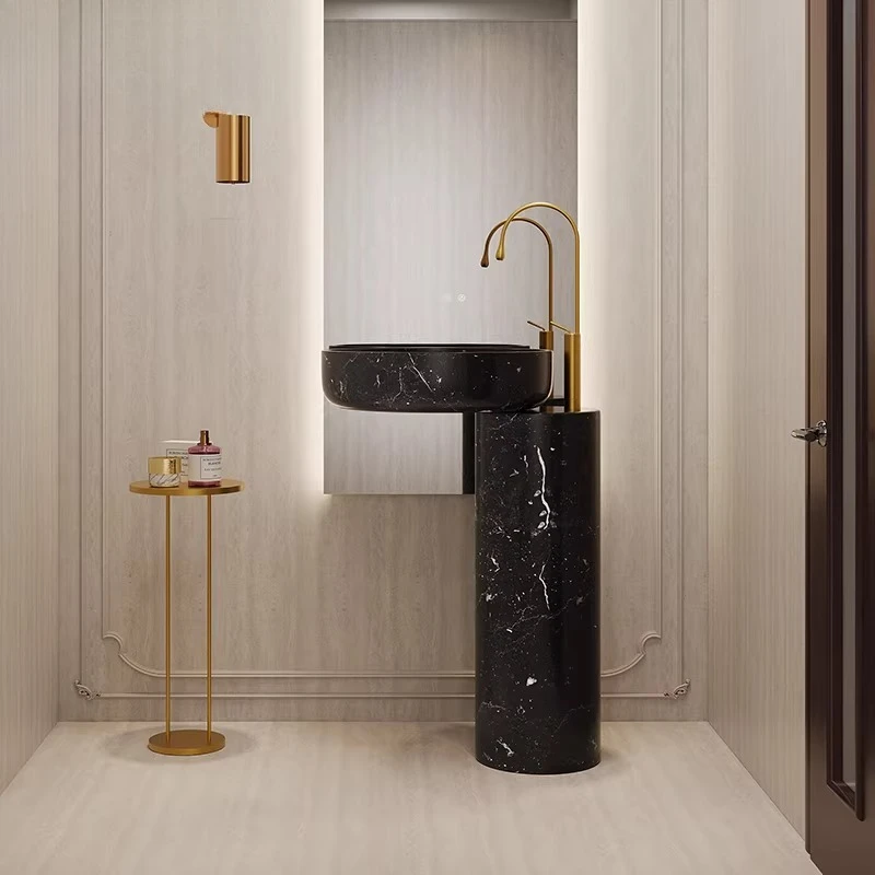 

Дизайнерская интегрированная напольная раковина-тумба из камня класса люкс для отелей B&B, элитный умывальный столик