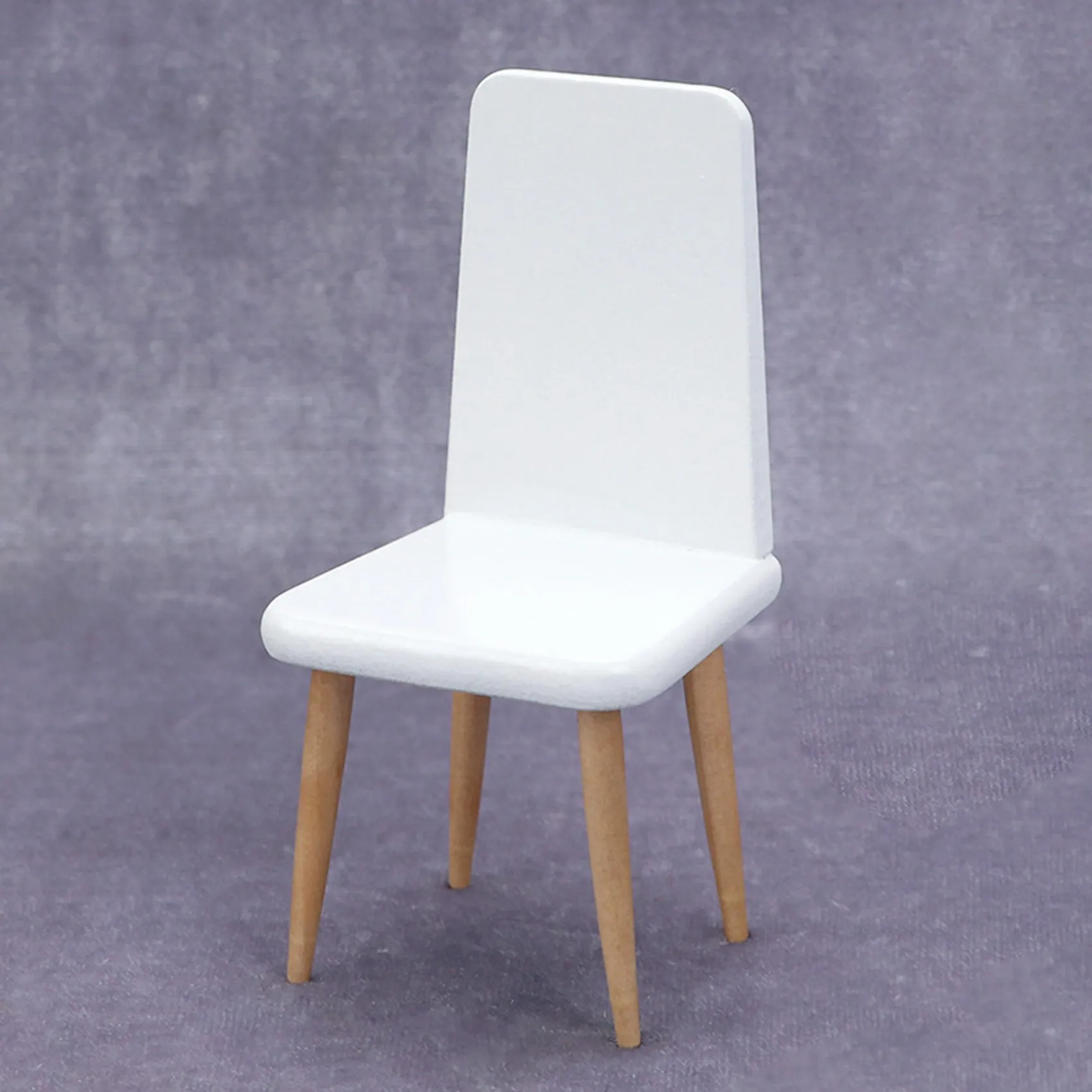 Silla blanca en miniatura para casa de muñecas, muebles de bolsillo de estilo moderno, accesorios de decoración del hogar, escala 1/12