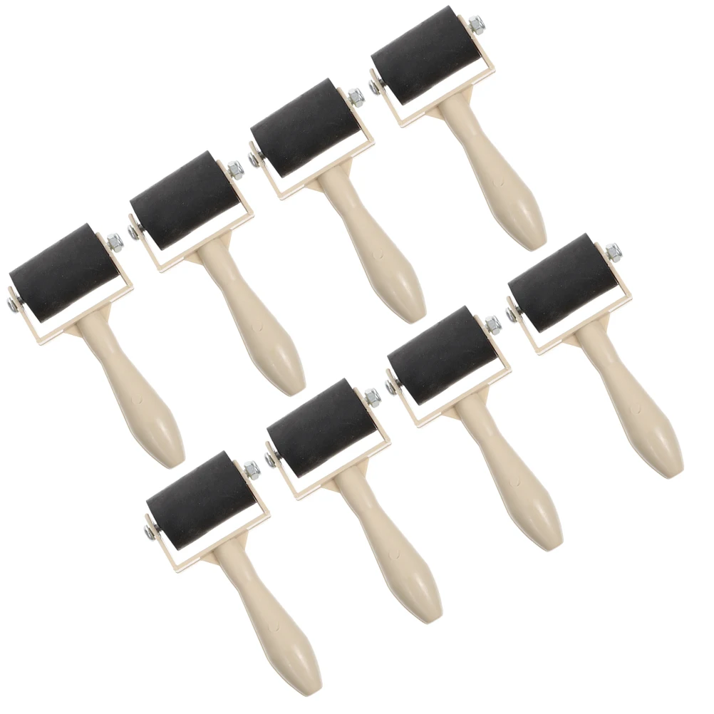 

8pcs Printing Ink Roller Craft Board Painting Wear Resistant Rubber Small Portable Craft Supplies Sewing Accessories