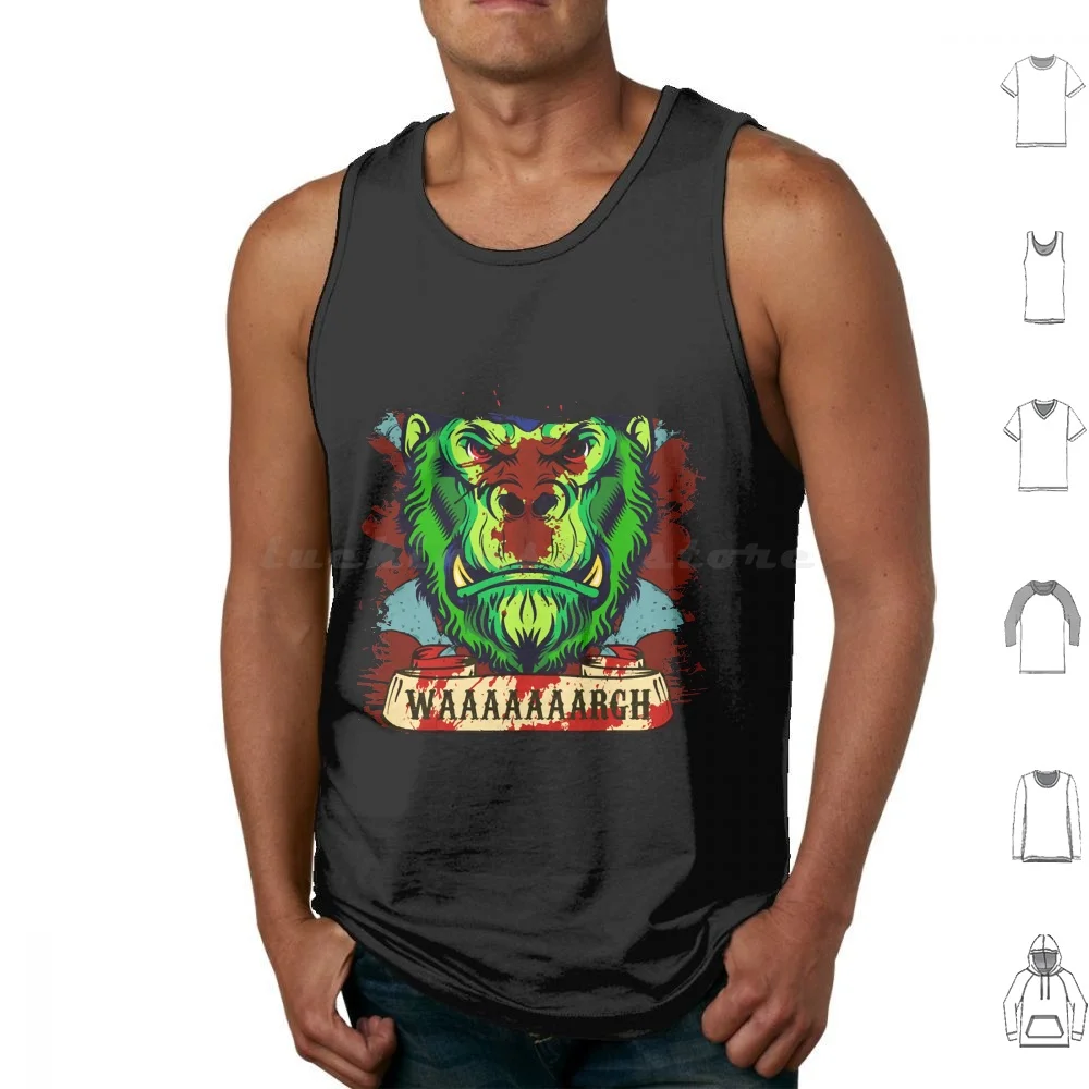 Waaaargh! Tank Tops Print Cotton Orks Chaos Dakka Ork Waaagh Wahrammer 40 000 40000 Xenos