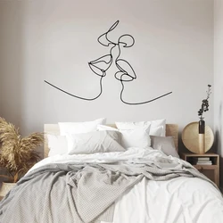 Abstract Couple Kiss Wall Stickers Home Decor Bedroom Wall Art Love Vinyl Wall Decals Housewarming Gift T57