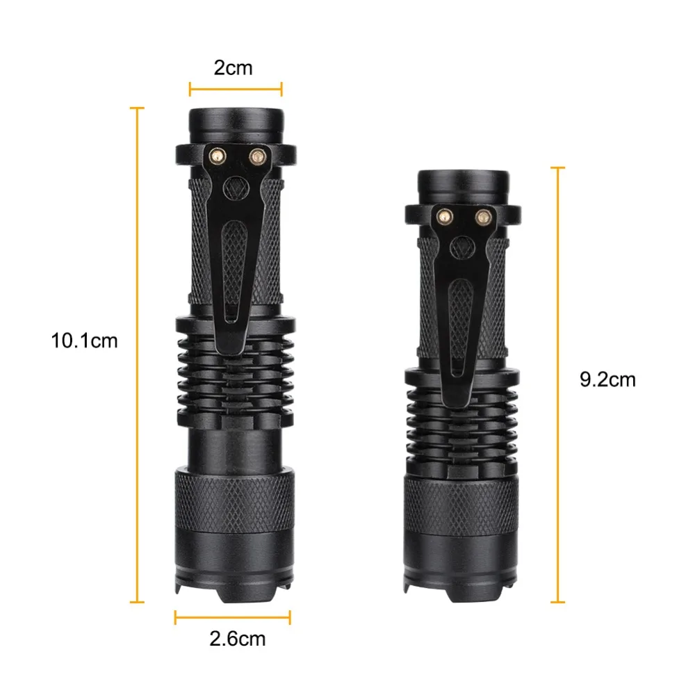 Mini Adjustable Zoom SK68 Red Light LED Flashlight Red Hunting Tactical Torch Zoomable Torch for Astronomy Hotel Camera Detector