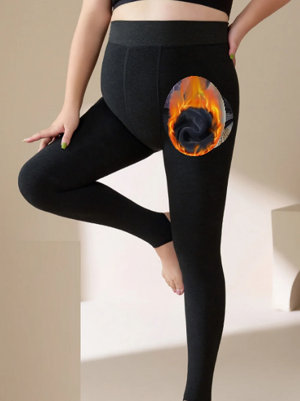 

Super Thicken Leggings for Winter Cashmere Fleece Lined Jeggings Tummy Control Leggin Warm