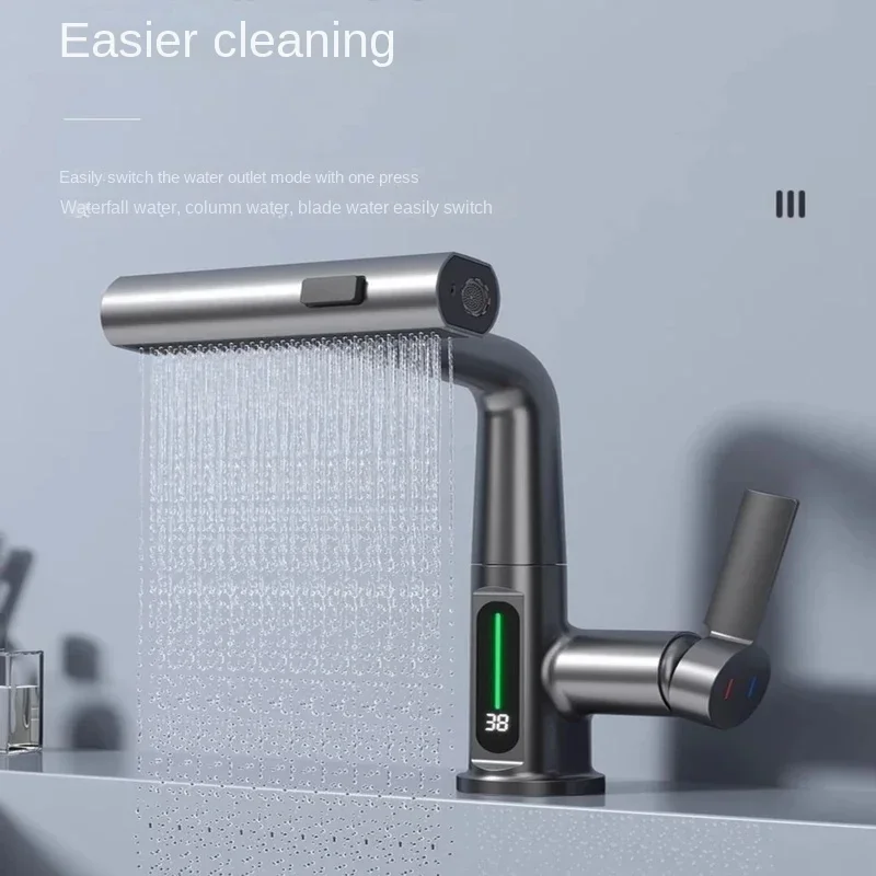 Brass Gourmet Kitchen Faucet Digital Display Pull-Out Sink Mixer High-Quality Kitchen Tap for Modern Culinary Spaces